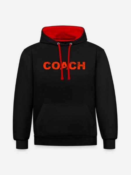 Coaching Trainer Training Spruch Coach - Kontrast-Hoodie - Schwarz/Rot