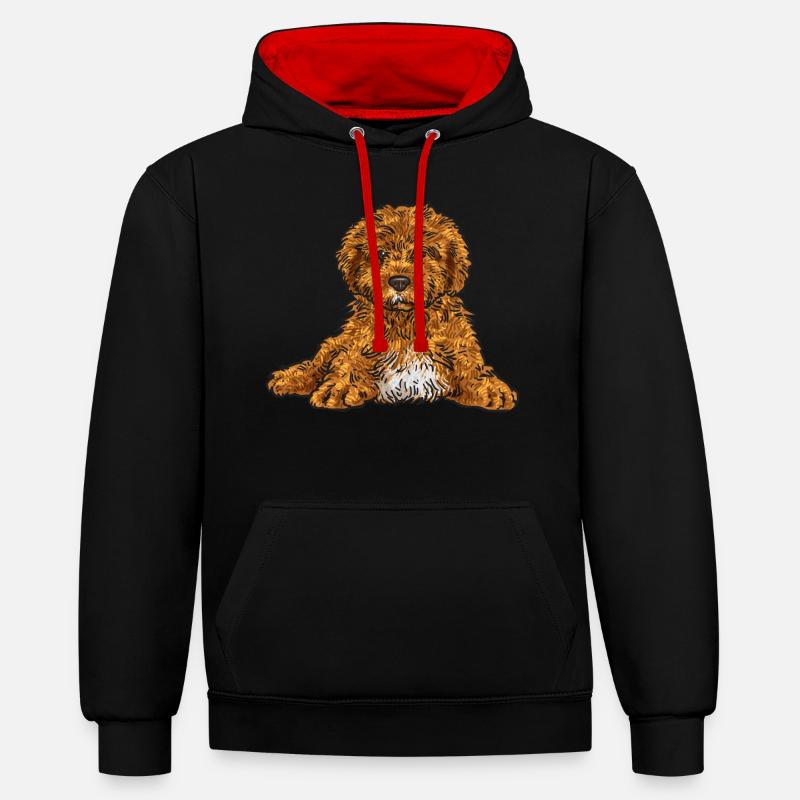 Cavapoo Capoodle Cavoodle Dog Gift - Contrast hoodie - black/red
