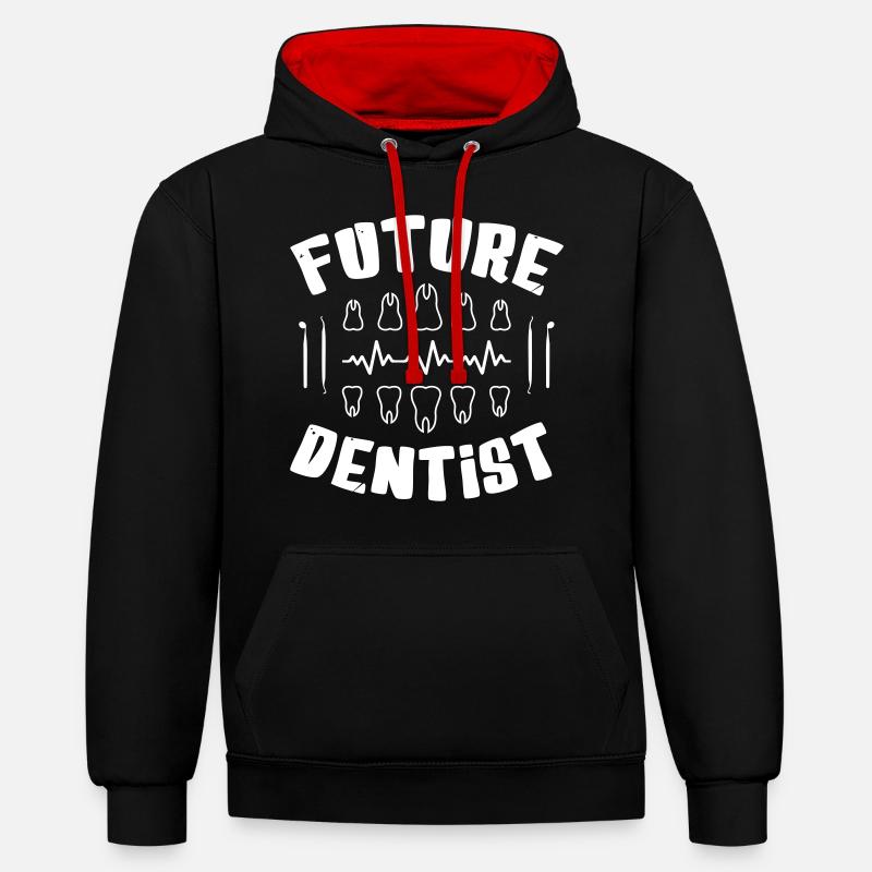 futurDentiste - Sweat à capuche contrasté - noir/rouge