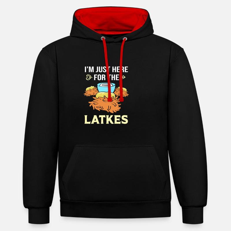 Hanoukka Hanoukka Hanoukka - Sweat à capuche contrasté - noir/rouge