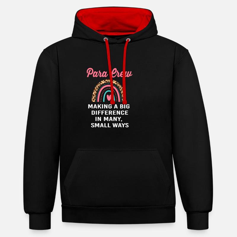 Paraeducator Lehrerassistent Paraprofessional - Kontrast-Hoodie - Schwarz/Rot