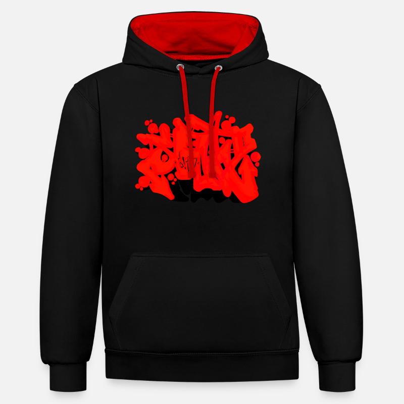Graffiti SAD - Sweat à capuche contrasté - noir/rouge