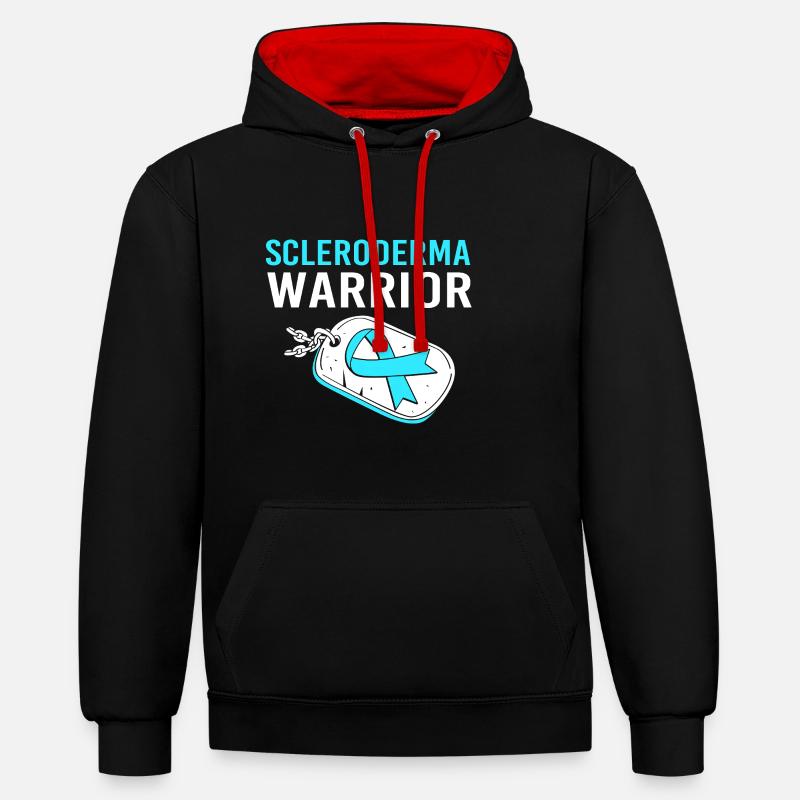 Scleroderma - Contrast hoodie - black/red