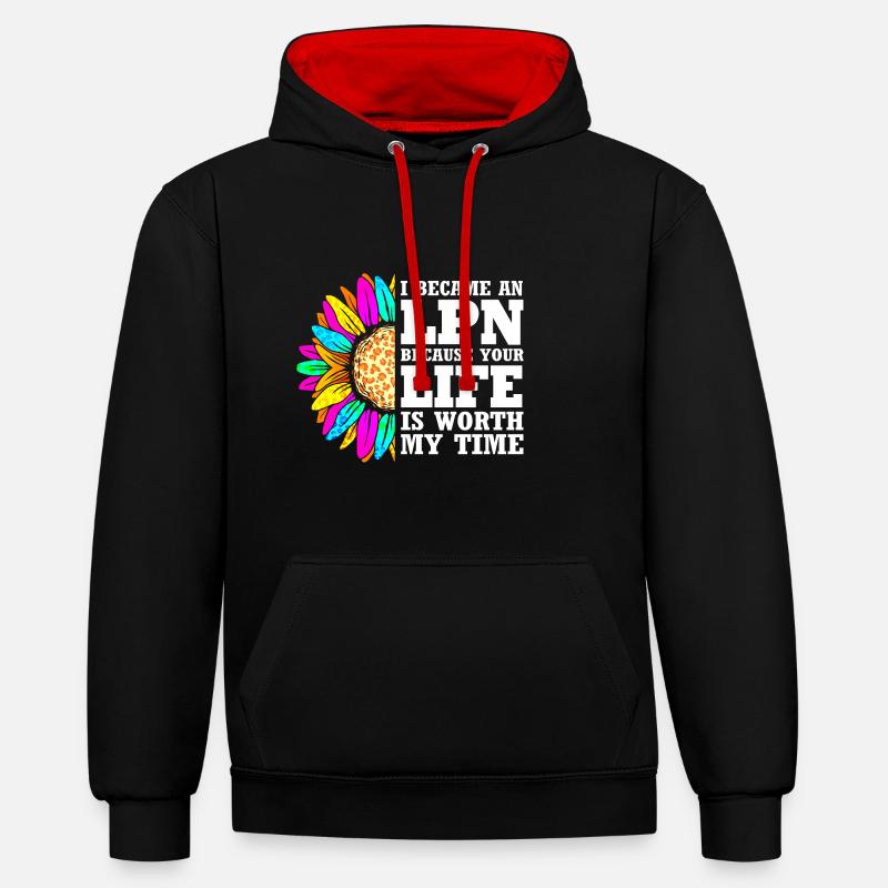 Infirmière Infirmière Infirmière - Sweat à capuche contrasté - noir/rouge
