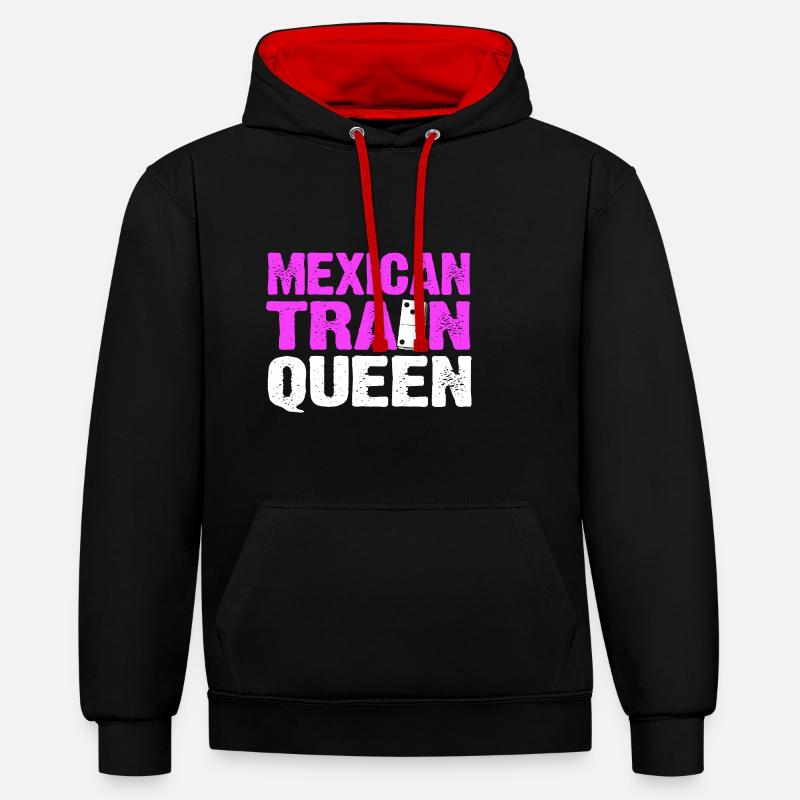 Train mexicain Domino - Sweat à capuche contrasté - noir/rouge