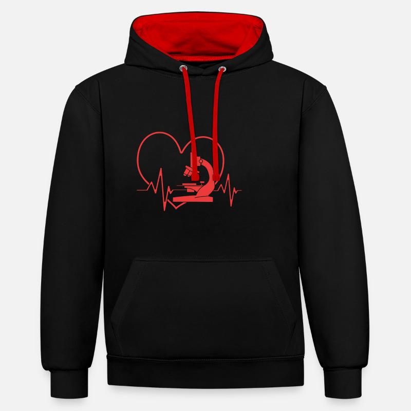 Structural formula molecule - Contrast hoodie - black/red