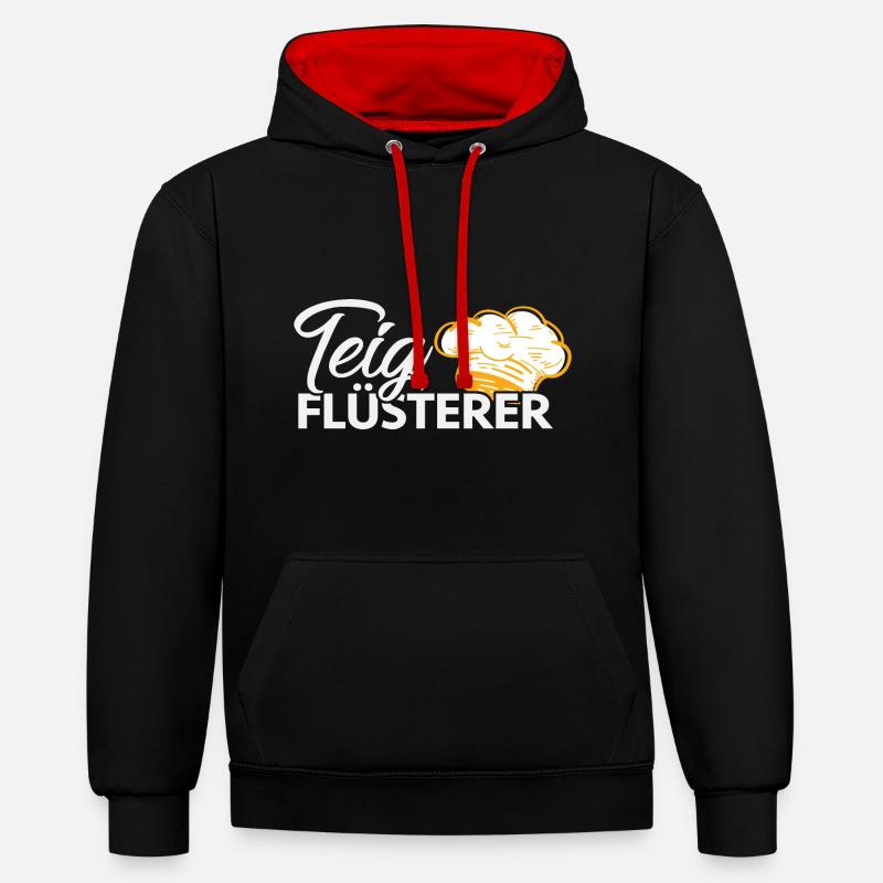 Bäcker Backen Konditor - Kontrast-Hoodie - Schwarz/Rot