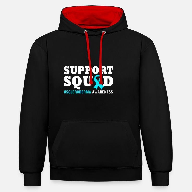 Scleroderma - Contrast hoodie - black/red