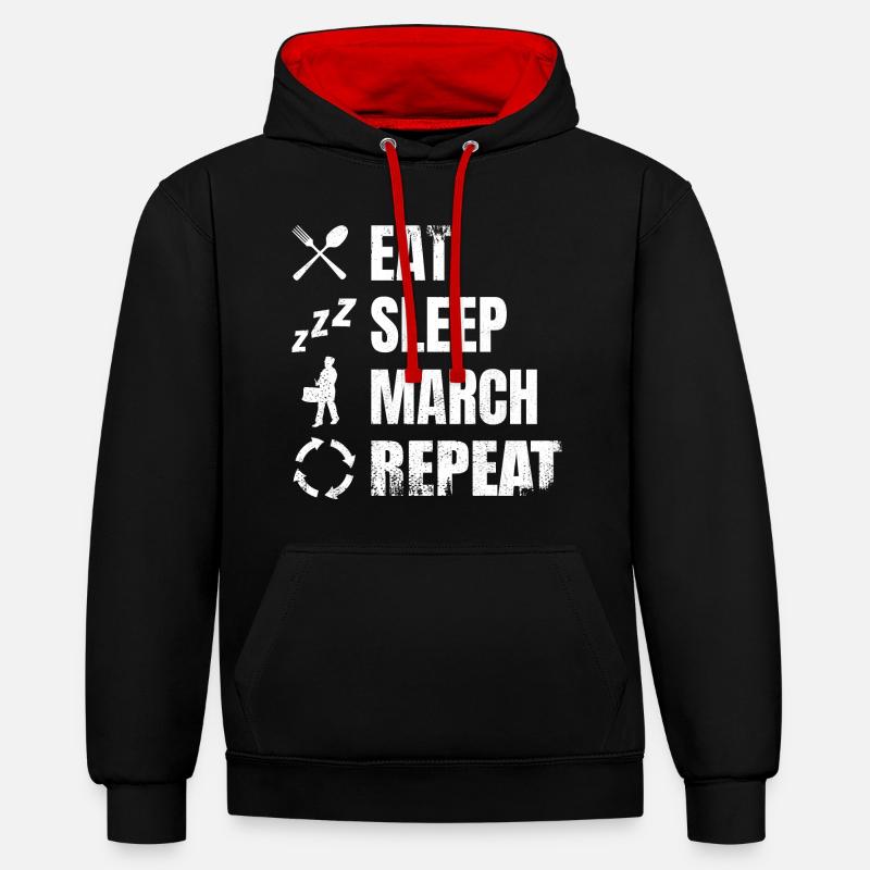 Routine quotidienne du batteur - Sweat à capuche contrasté - noir/rouge