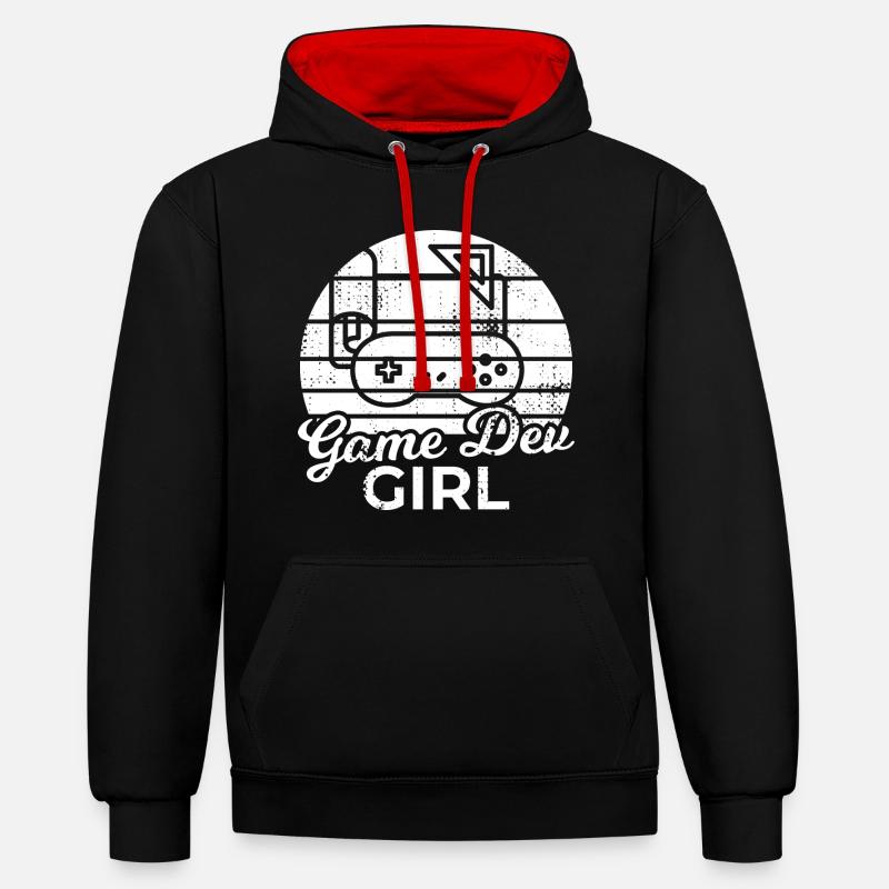 Fille de développement de jeu - Sweat à capuche contrasté - noir/rouge