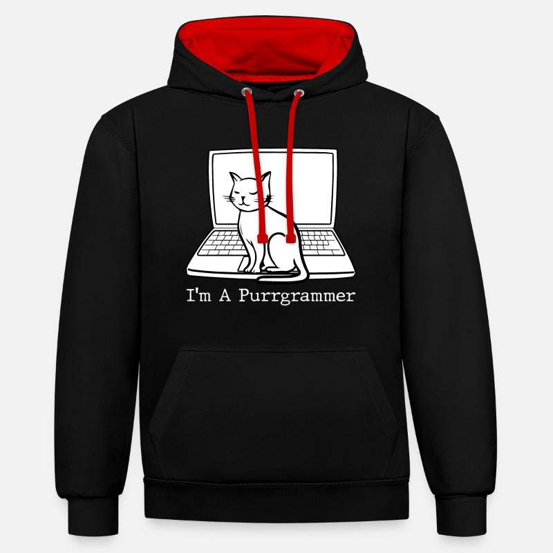 Programmer Coder Software Developer - Contrast hoodie - black/red