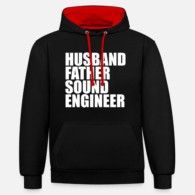 Tontechniker Sound Audio Engineer - Kontrast-Hoodie - Schwarz/Rot