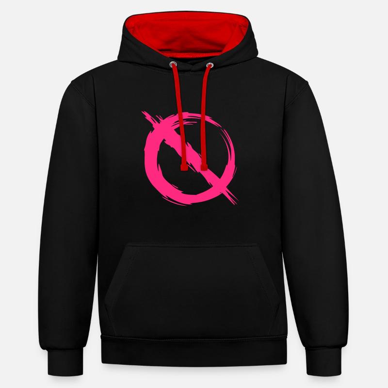 Interdiction interdite - Sweat à capuche contrasté - noir/rouge