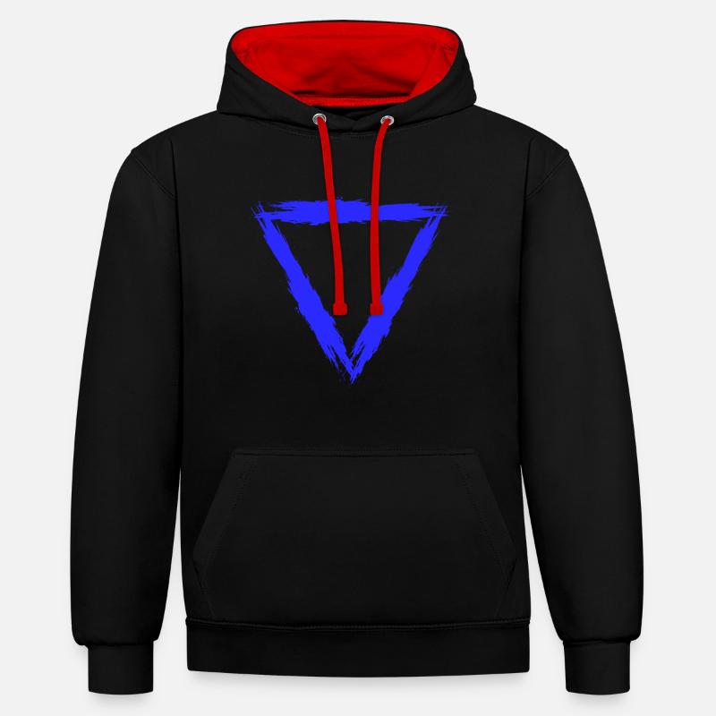Élément symbole eau - Sweat à capuche contrasté - noir/rouge