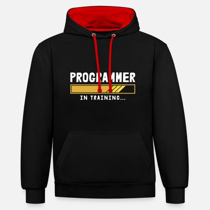 Programmer Coder Software Developer - Contrast hoodie - black/red