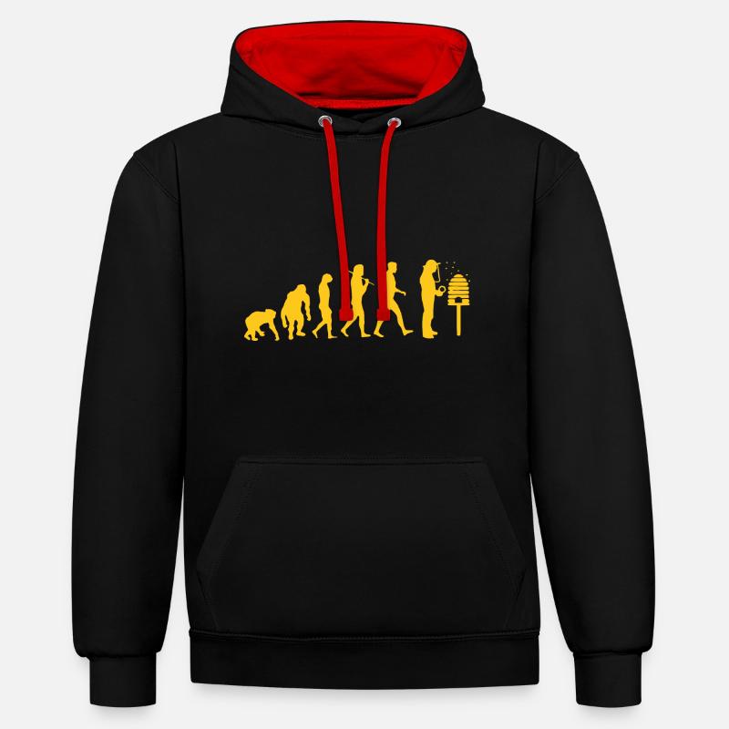 BEEKEEPER - Evolution - Beekeeper Gift - Contrast hoodie - black/red