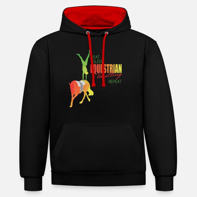 Voltiger cadeau de cheval - Sweat à capuche contrasté - noir/rouge