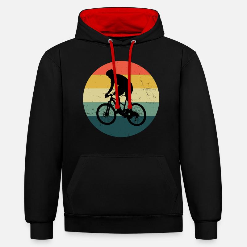Cyclisme VTT Vélo VTT - Sweat à capuche contrasté - noir/rouge