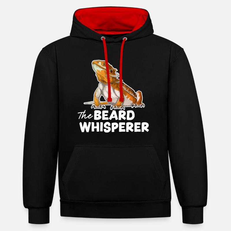 Der Bartflüsterer - Kontrast-Hoodie - Schwarz/Rot