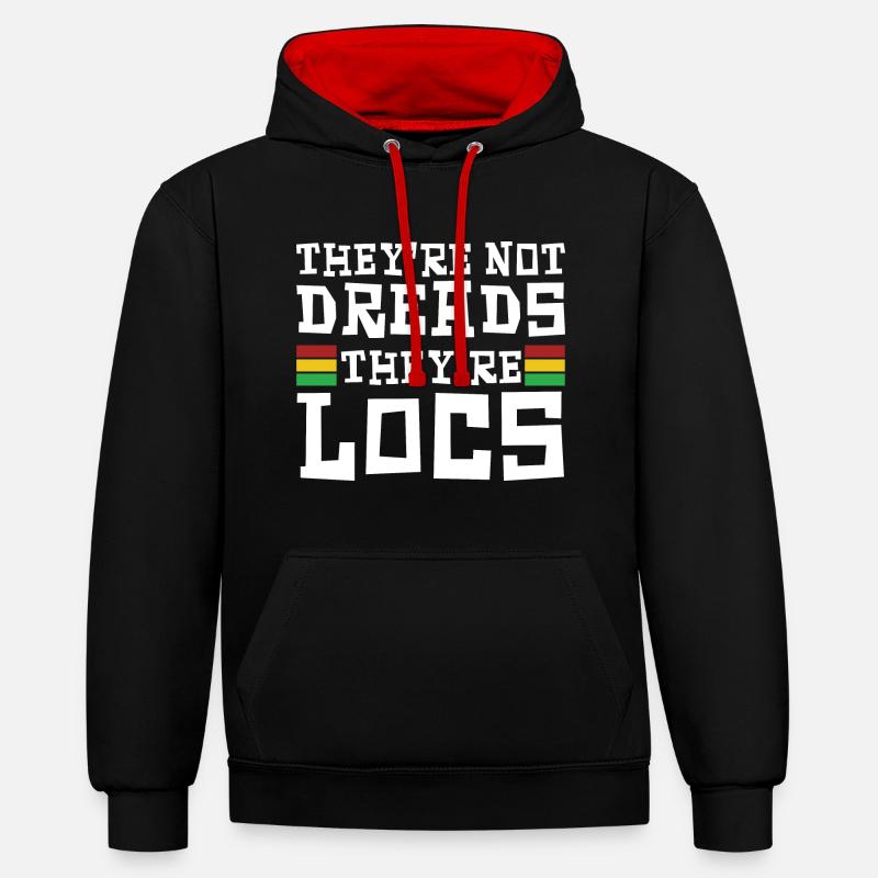 Dreadlocks Rasta Hair Dreads Rastafari - Sweat à capuche contrasté - noir/rouge
