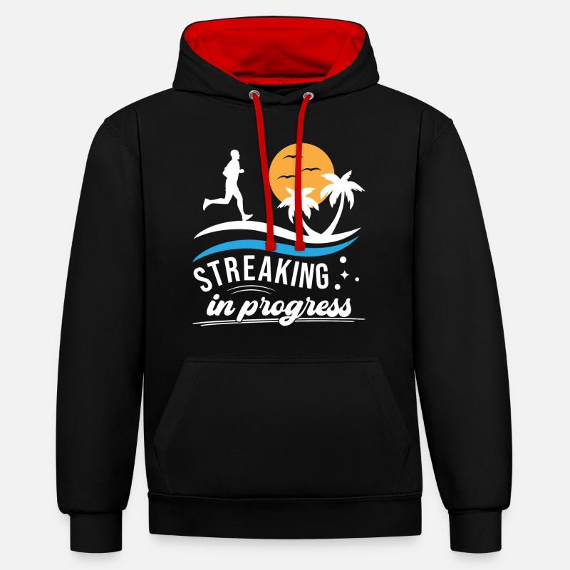 Streaking in Progress - Streak Runner - Kontrast-Hoodie - Schwarz/Rot
