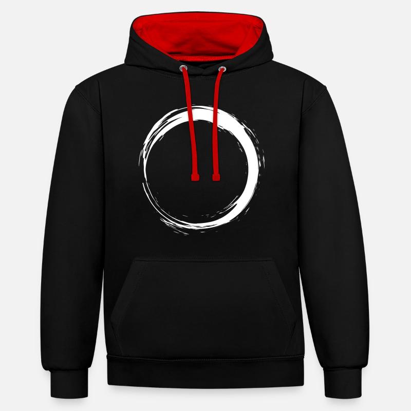 kreis - Sweat à capuche contrasté - noir/rouge