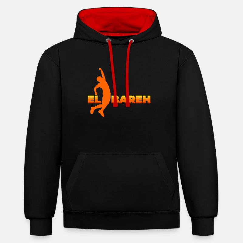 El Bareh - Sweat à capuche contrasté - noir/rouge