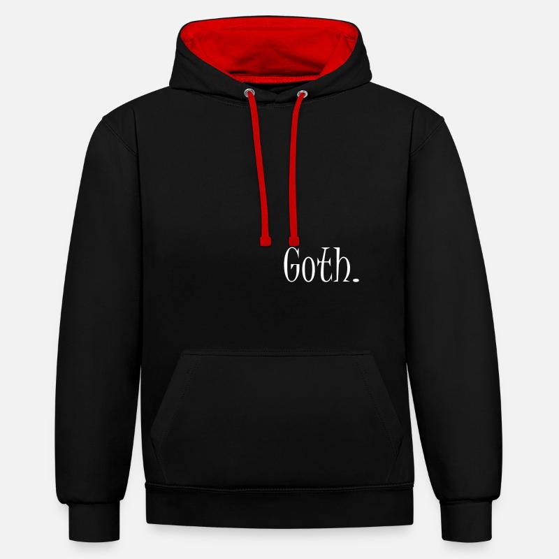 Goth - Sweat à capuche contrasté - noir/rouge