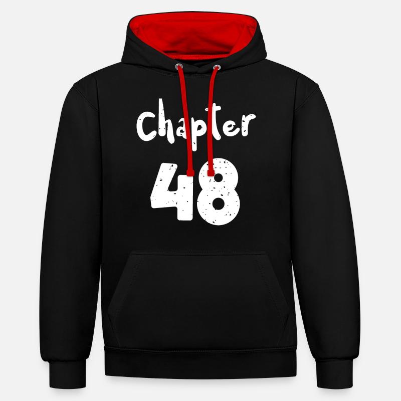 Chapitre 48 - Anniversaire - Sweat à capuche contrasté - noir/rouge