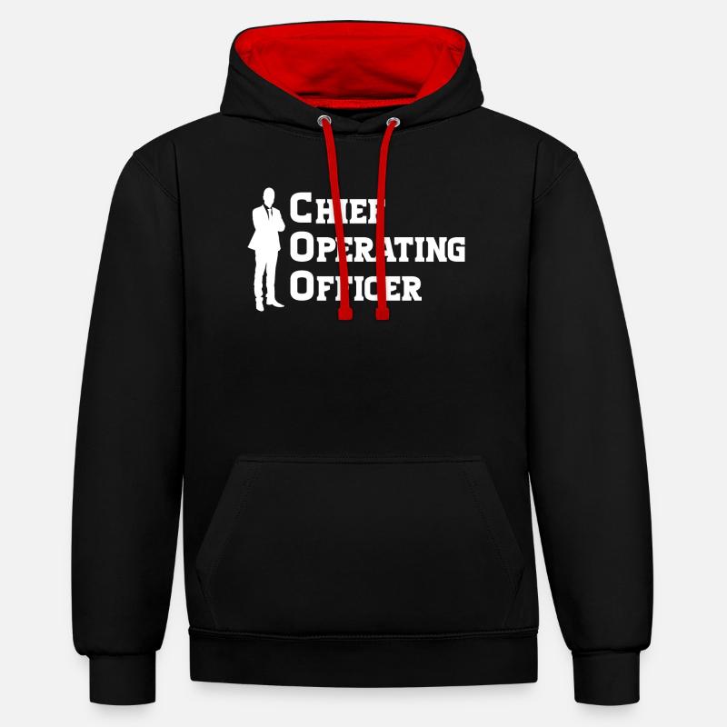 COO - Chief Operating Officer - Sweat à capuche contrasté - noir/rouge