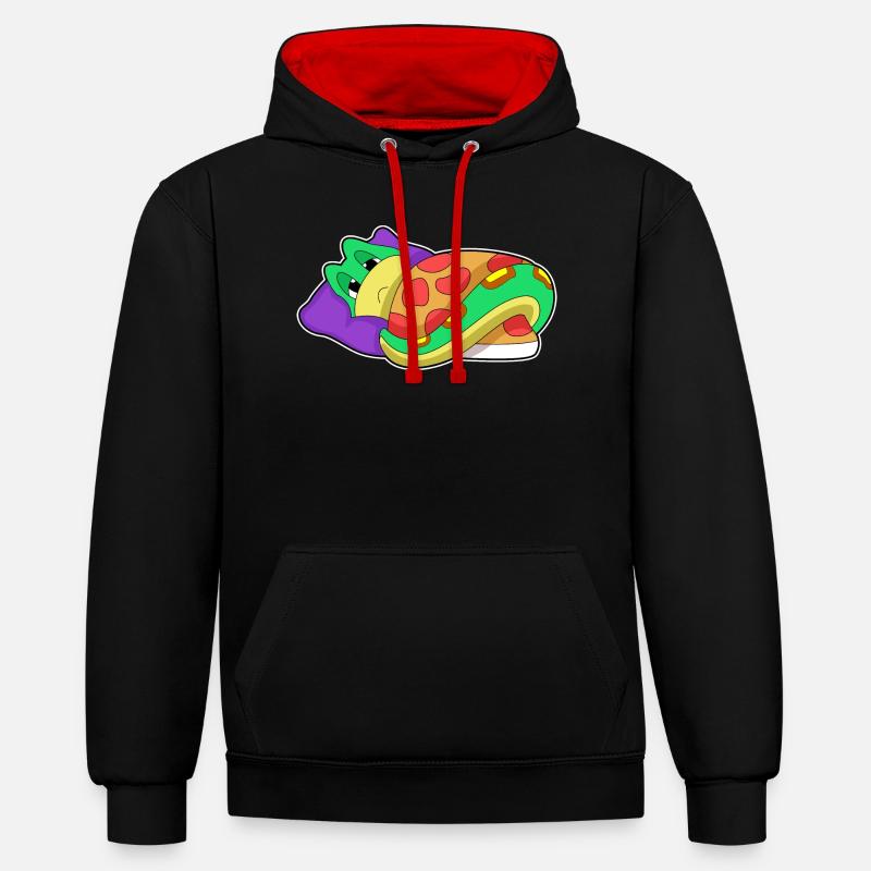 Oreiller de couverture serpent - Sweat à capuche contrasté - noir/rouge