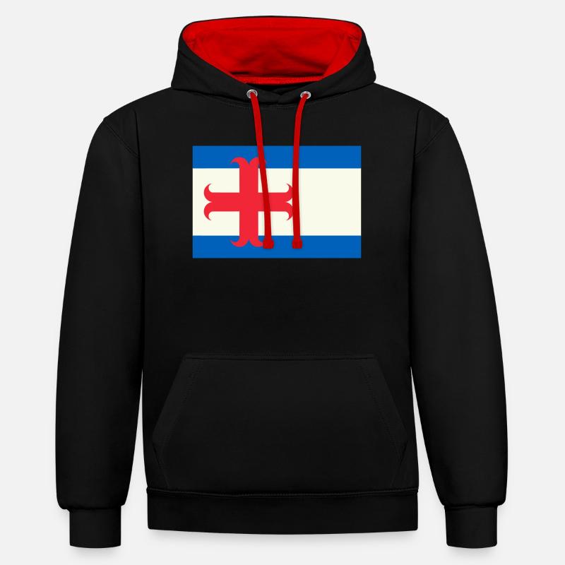 drapeau Zutphen - Sweat à capuche contrasté - noir/rouge