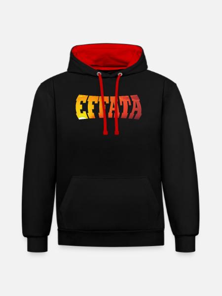 EFFATA - Contrast hoodie - black/red