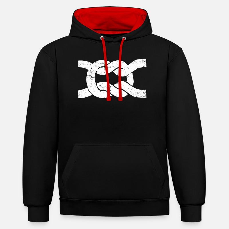 Sailor's knot | node | Node - Contrast hoodie - black/red