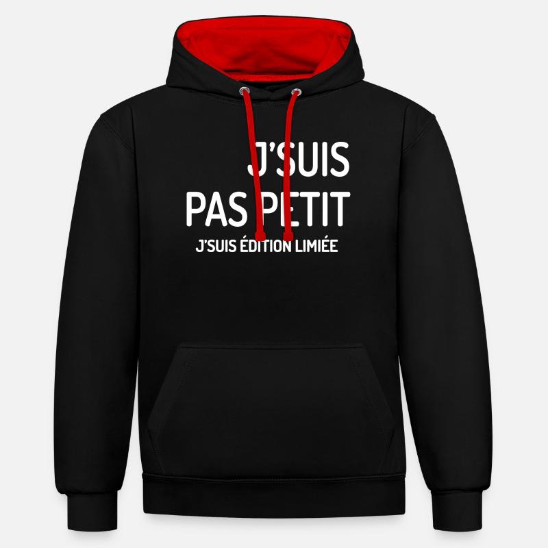 Édition Limitée J'suis Pas Petit - Sweat à capuche contrasté - noir/rouge