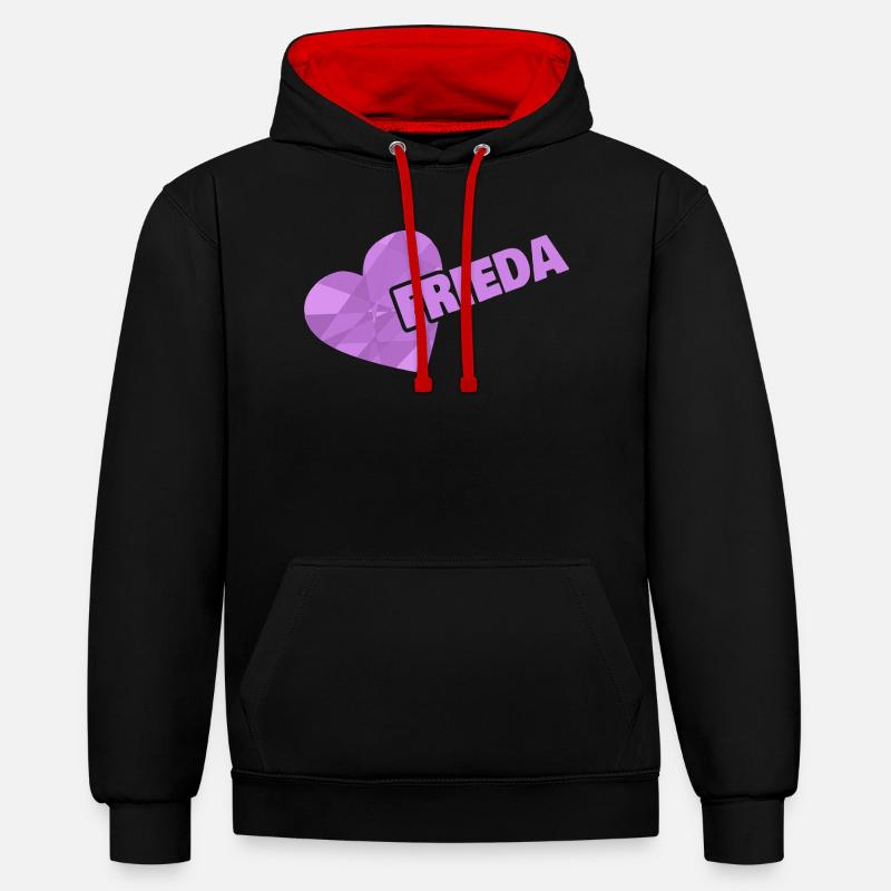 Frieda comme une couronne - Sweat à capuche contrasté - noir/rouge