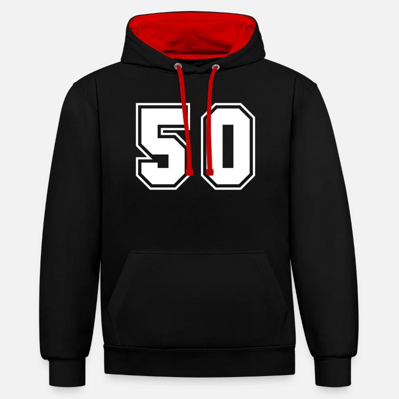 50 blocs style noir et blanc - Sweat à capuche contrasté - noir/rouge
