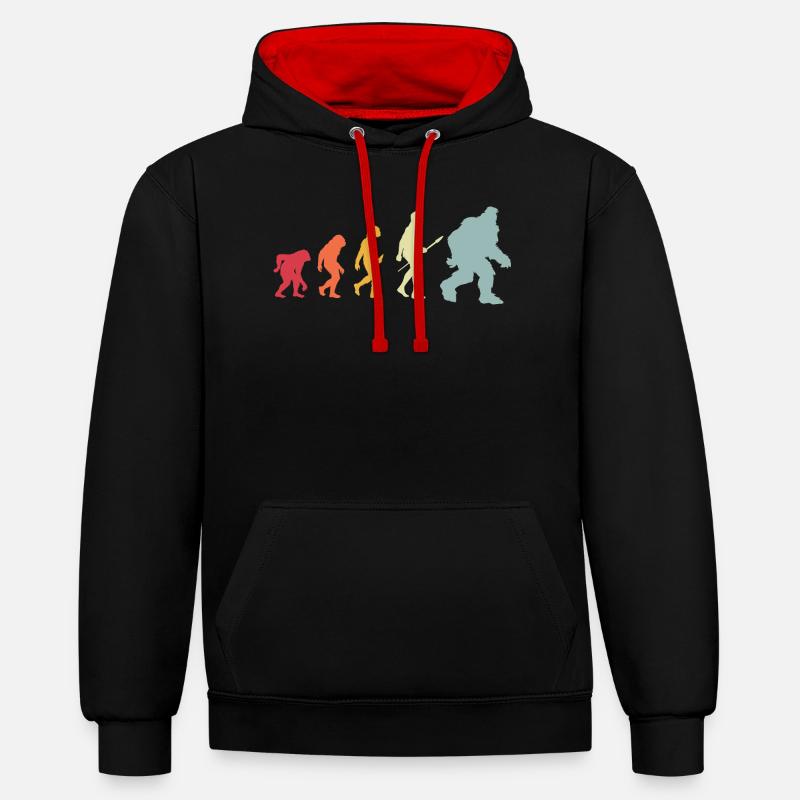 bigfoot_Evolution_4 - Sweat à capuche contrasté - noir/rouge