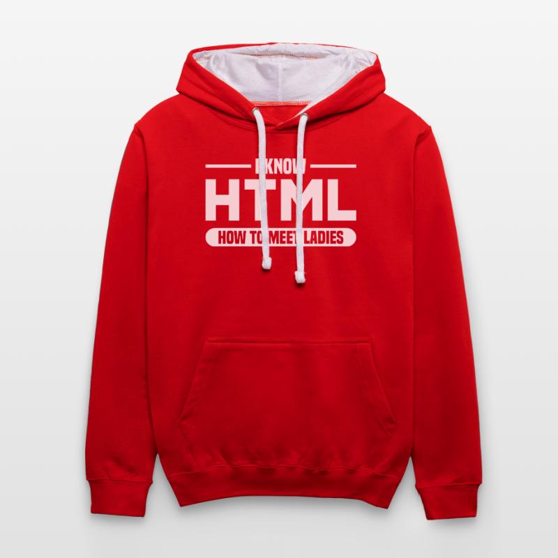 HTML Humor Code Programmierer Spruch Kontrast-Hoodie