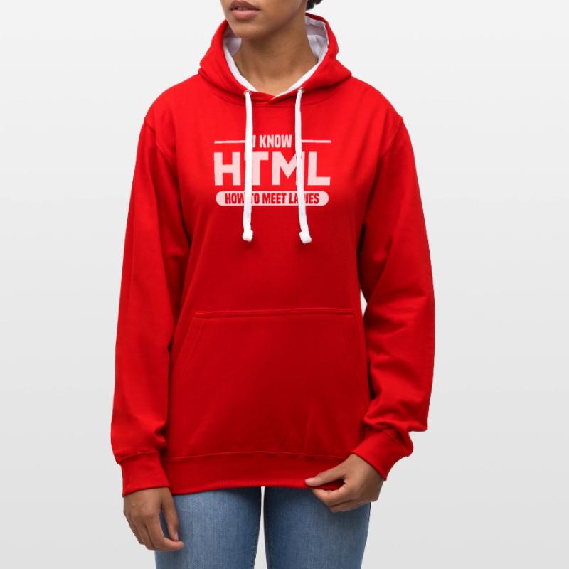 HTML Humor Code Programmer Saying Contrast hoodie