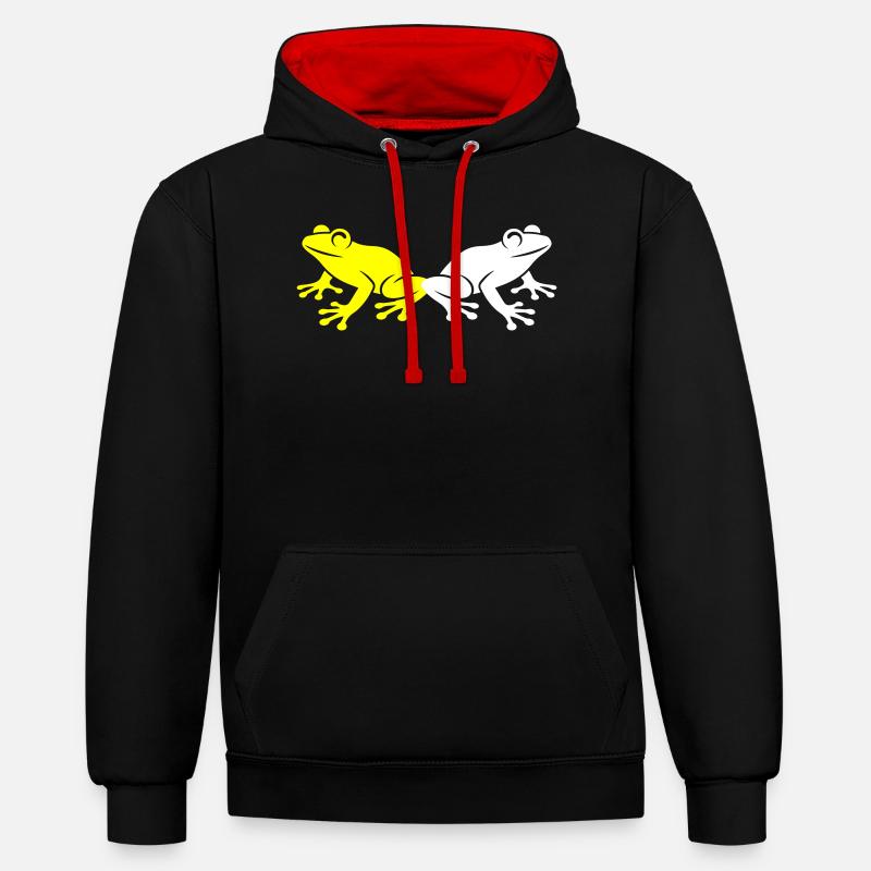 Grenouille Crapaud - Sweat à capuche contrasté - noir/rouge