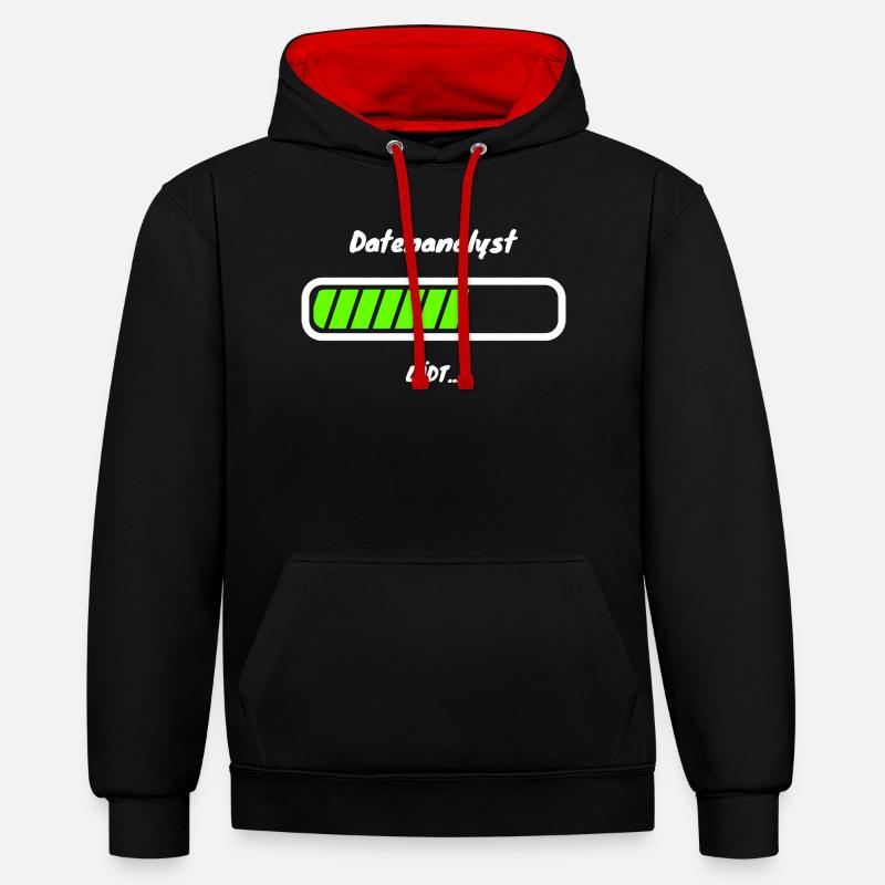 Datenanalyst Loading Data Analyst Statistik - Kontrast-Hoodie - Schwarz/Rot