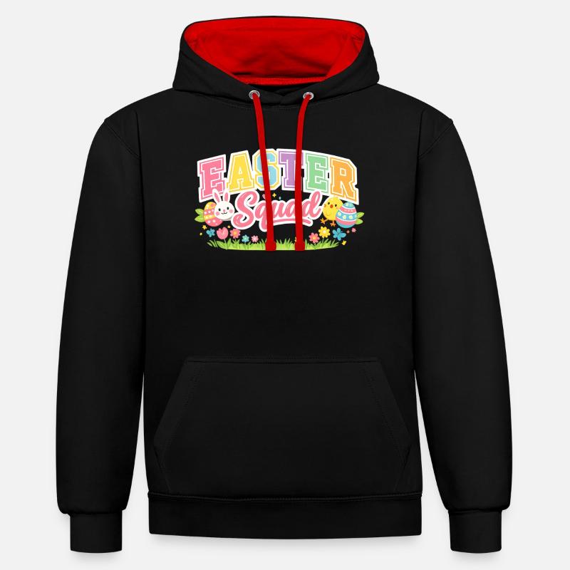 Easter Squad Egg Hunt - Contrast hoodie - black/red