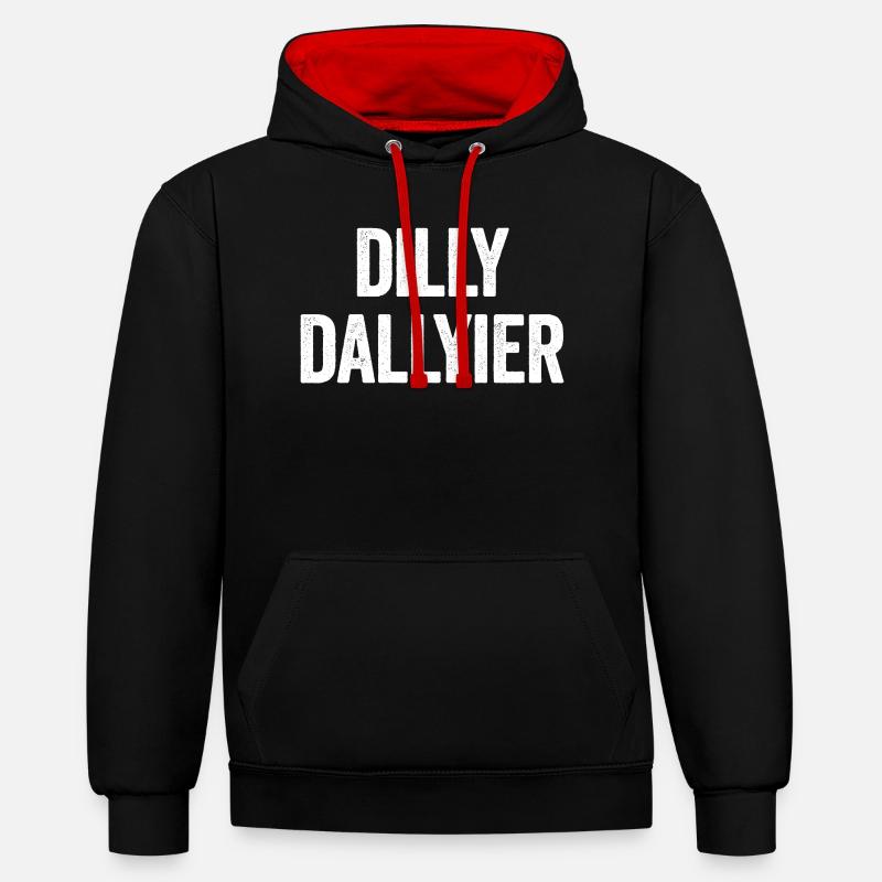 Dilly Dallyier Procrastine Dredle Dilly Dally - Sweat à capuche contrasté - noir/rouge