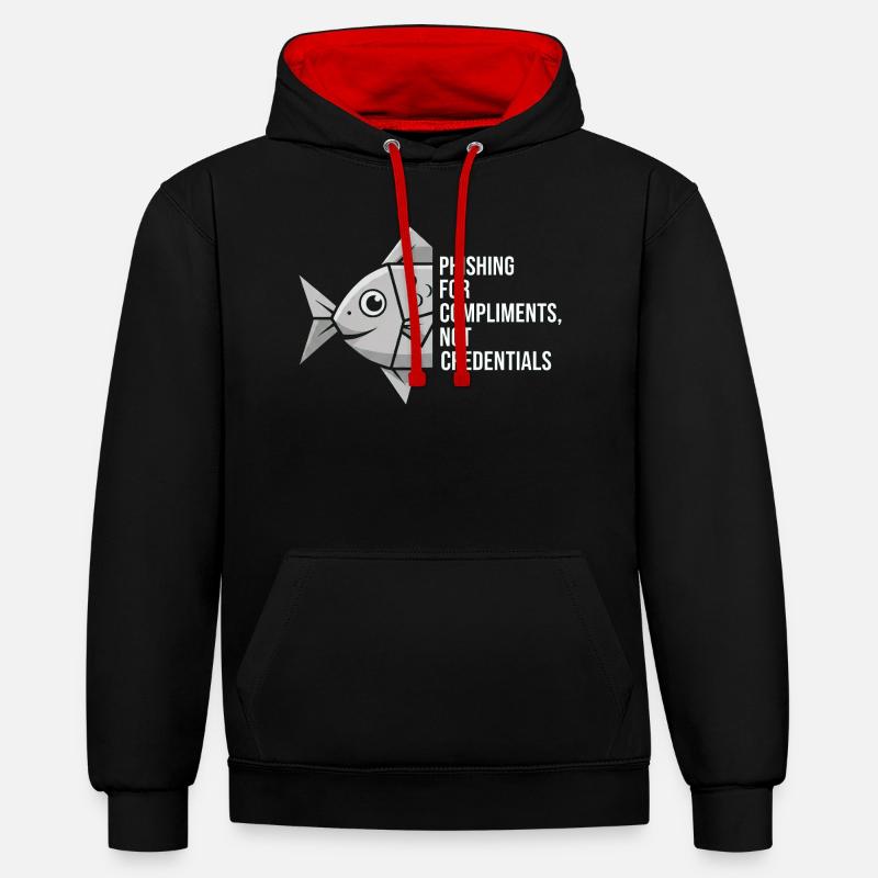 Le phishing pour compléter la cybersécurité - Sweat à capuche contrasté - noir/rouge