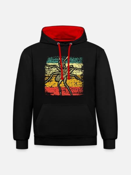 Spider animals - Contrast hoodie - black/red