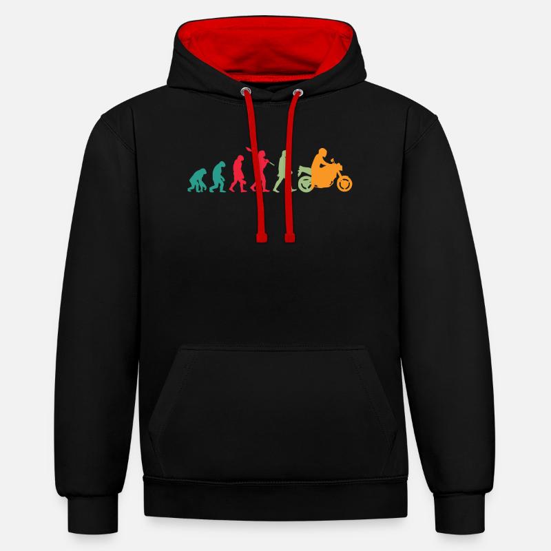 Evolution! Motorcycle Gift Idea Bikes - Contrast hoodie - black/red