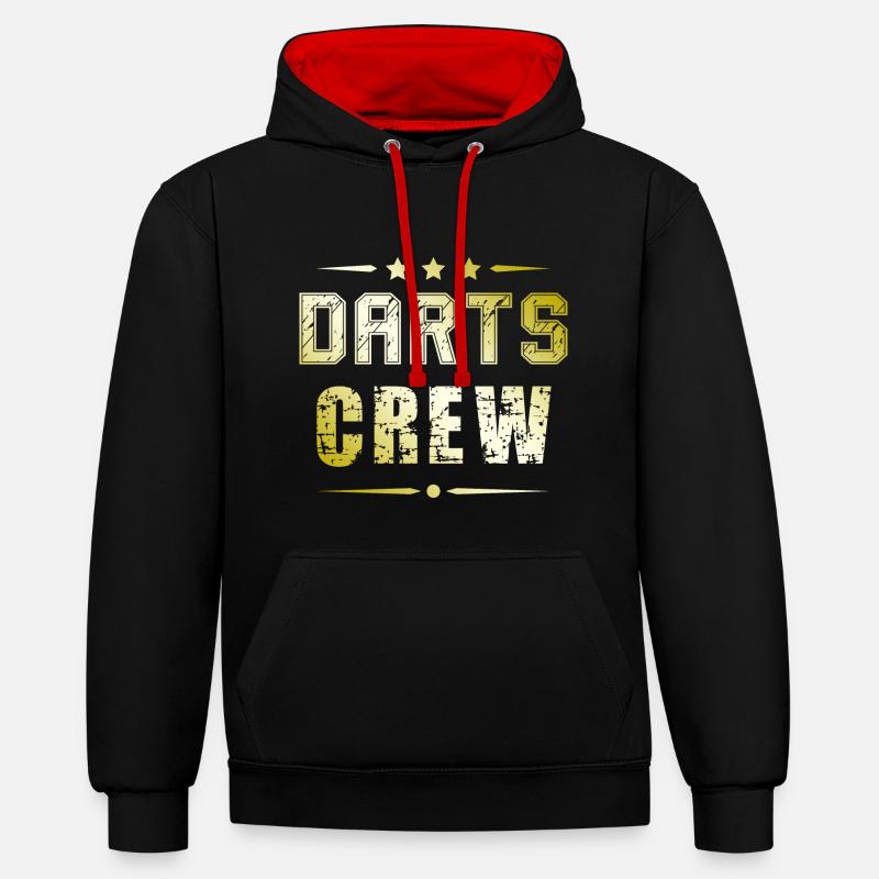 Équipage de fléchettes - Sweat à capuche contrasté - noir/rouge