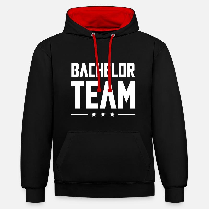 Équipe Bachelor - Sweat à capuche contrasté - noir/rouge