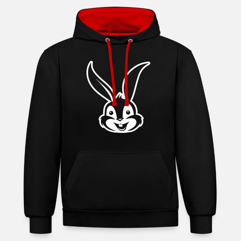 Rabbit Rabbit - Contrast hoodie - black/red